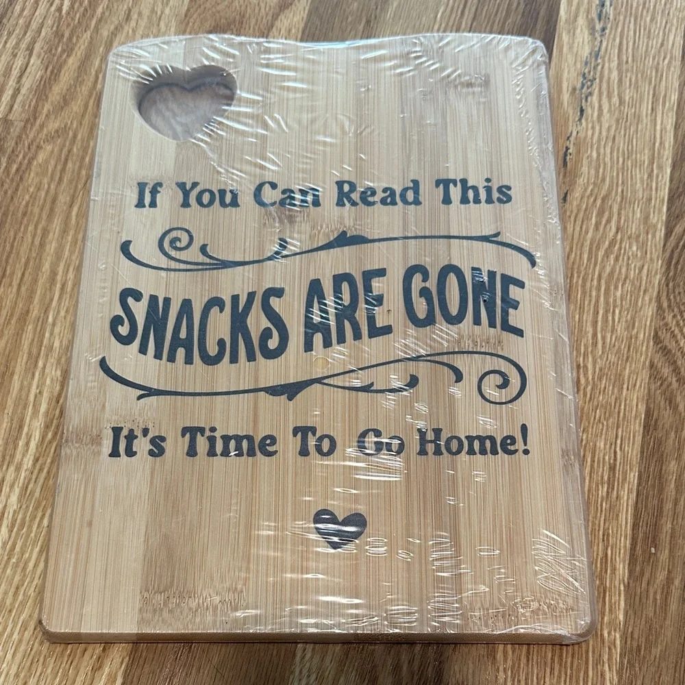 Wooden Snack Message Charcuterie Board 8.5” x 11.5”